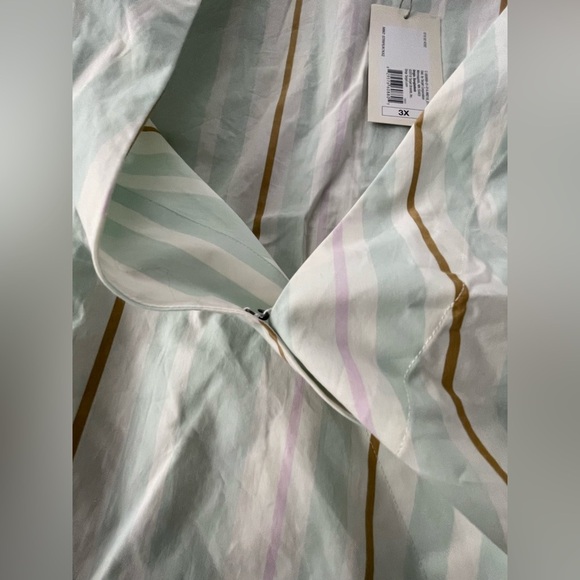 A New Day Cream Wrap Blouse 3/4 Sleeve Tie Front - Picture 6 of 12